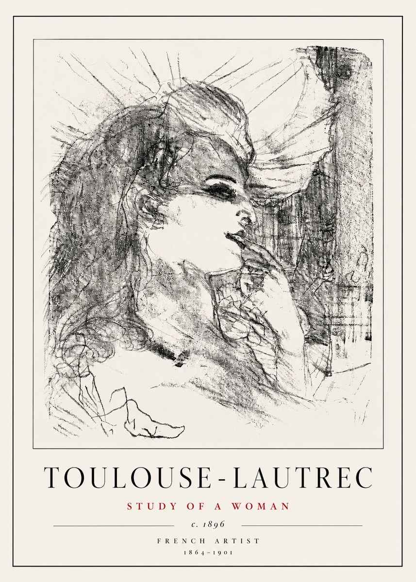 Toulouse-Lautrec Study of a Woman I No5 - Plakát