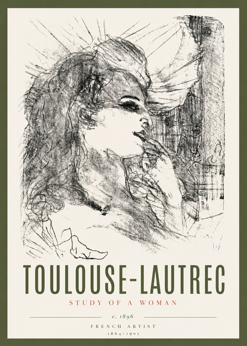 Toulouse-Lautrec Study of a Woman I No6 - Plakát
