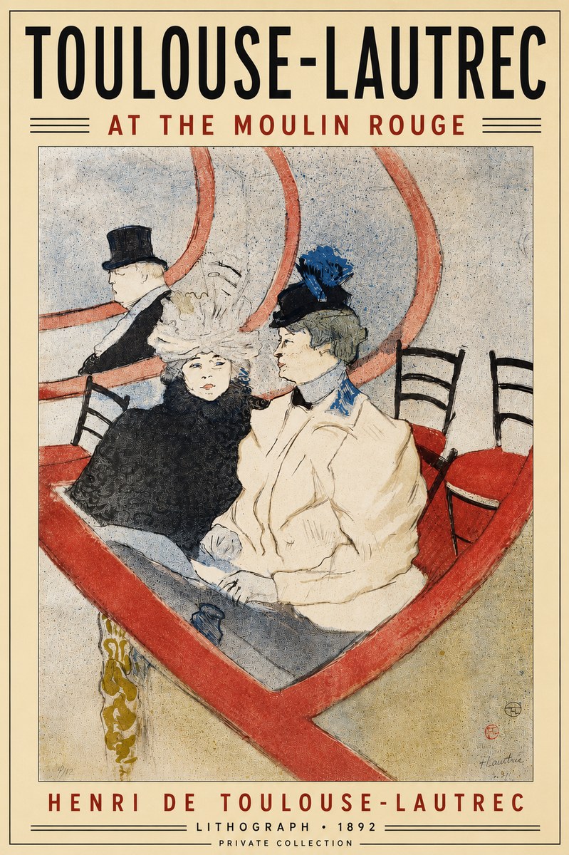 Toulouse-Lautrec At the Moulin Rouge XVI No4 - Plakát