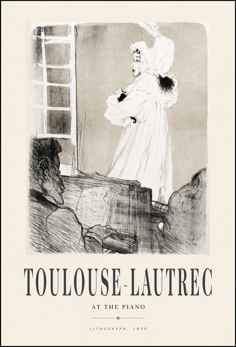 Toulouse-Lautrec At the Piano No1 - Plakát