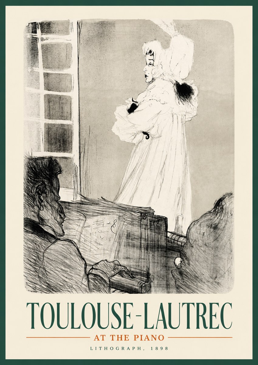 Toulouse-Lautrec At the Piano No2 - Plakát