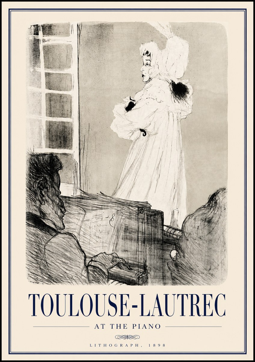 Toulouse-Lautrec At the Piano No3 - Plakát