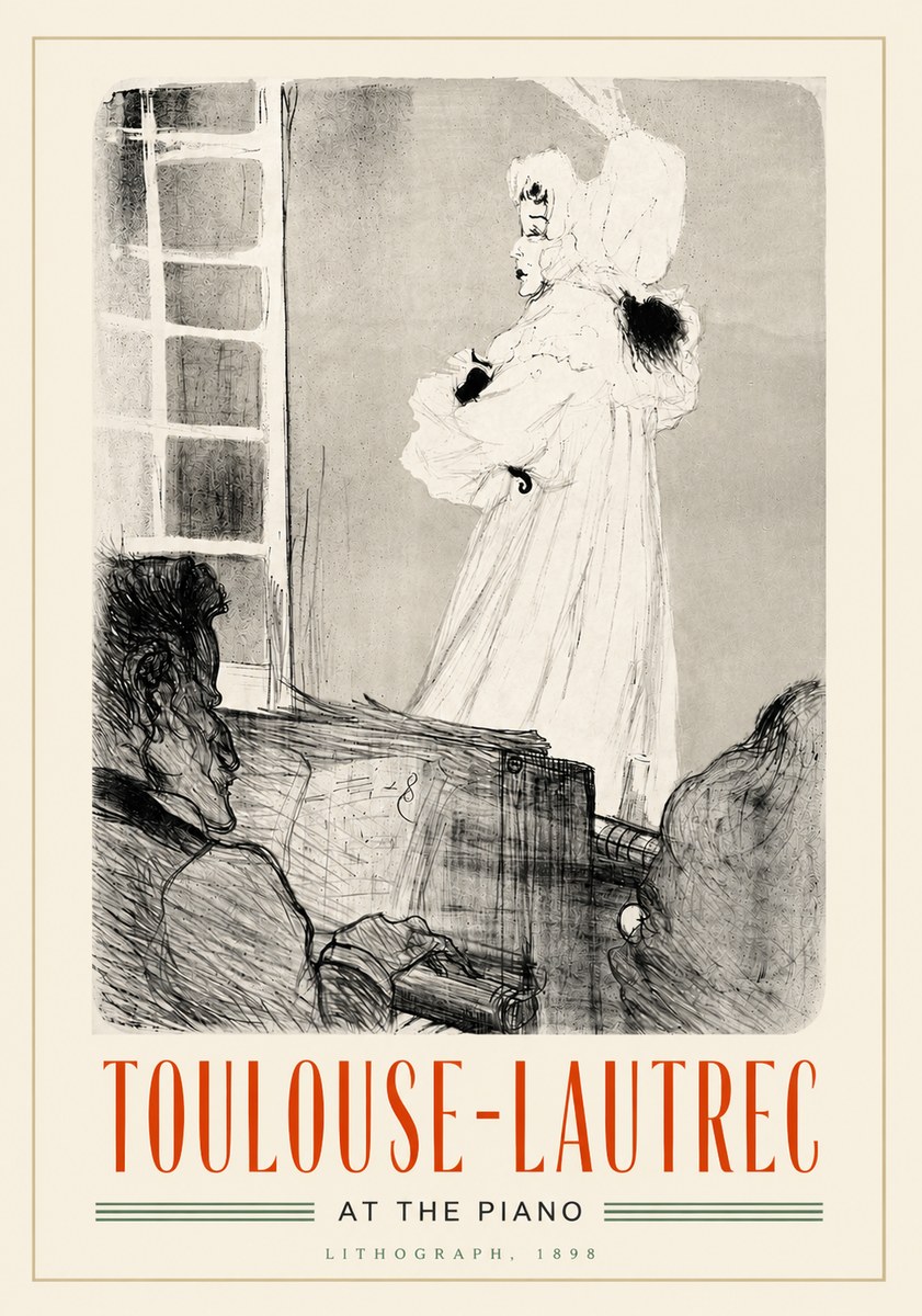 Toulouse-Lautrec At the Piano No4 - Plakát