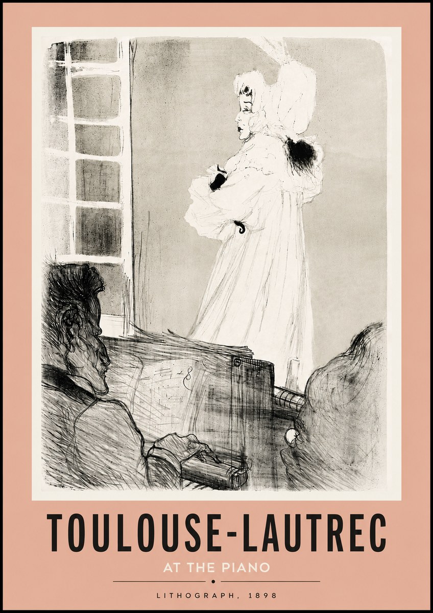 Toulouse-Lautrec At the Piano No5 - Plakát