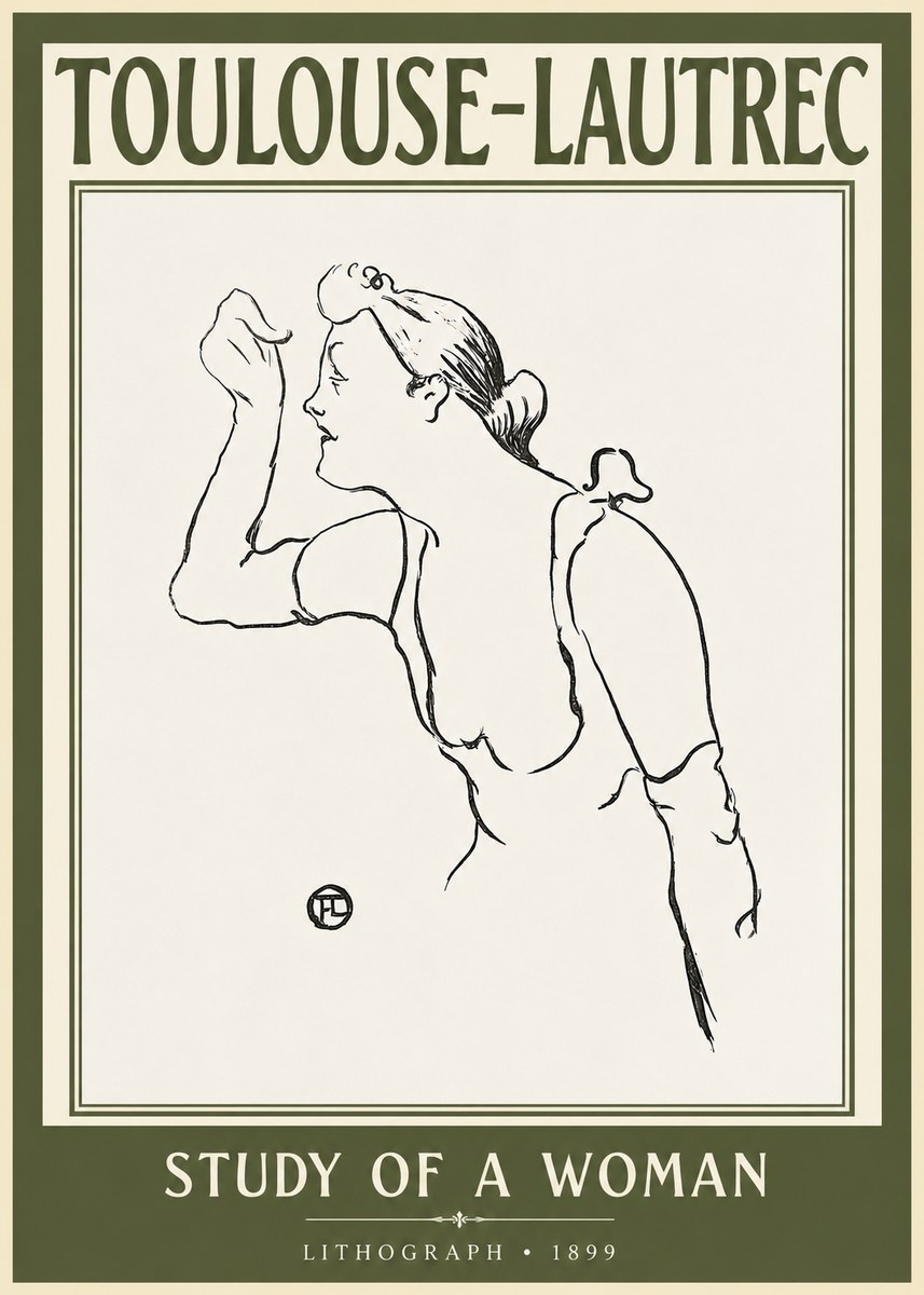 Toulouse-Lautrec Study of a Woman II No2 - Plakát