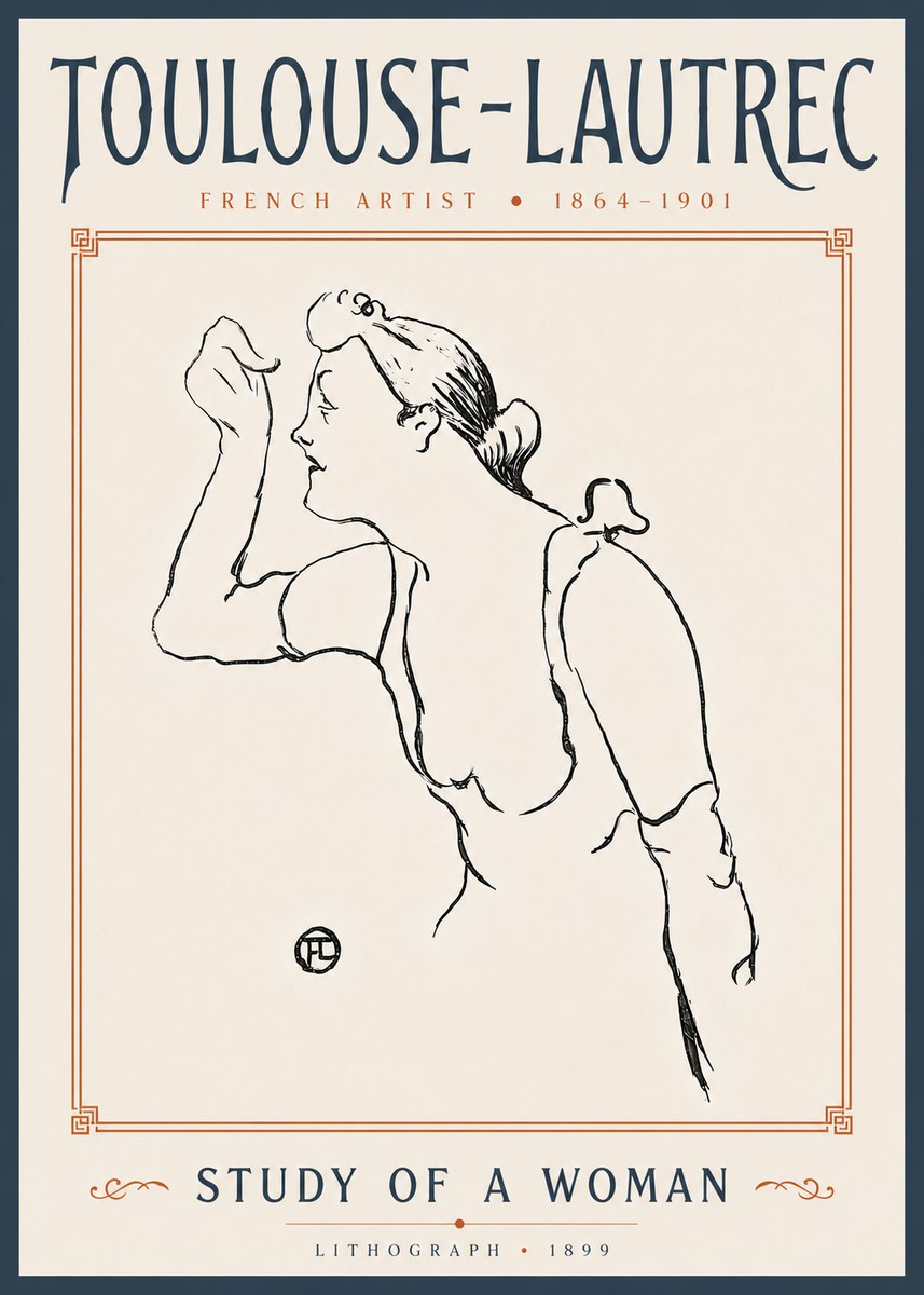 Toulouse-Lautrec Study of a Woman II No6 - Plakát