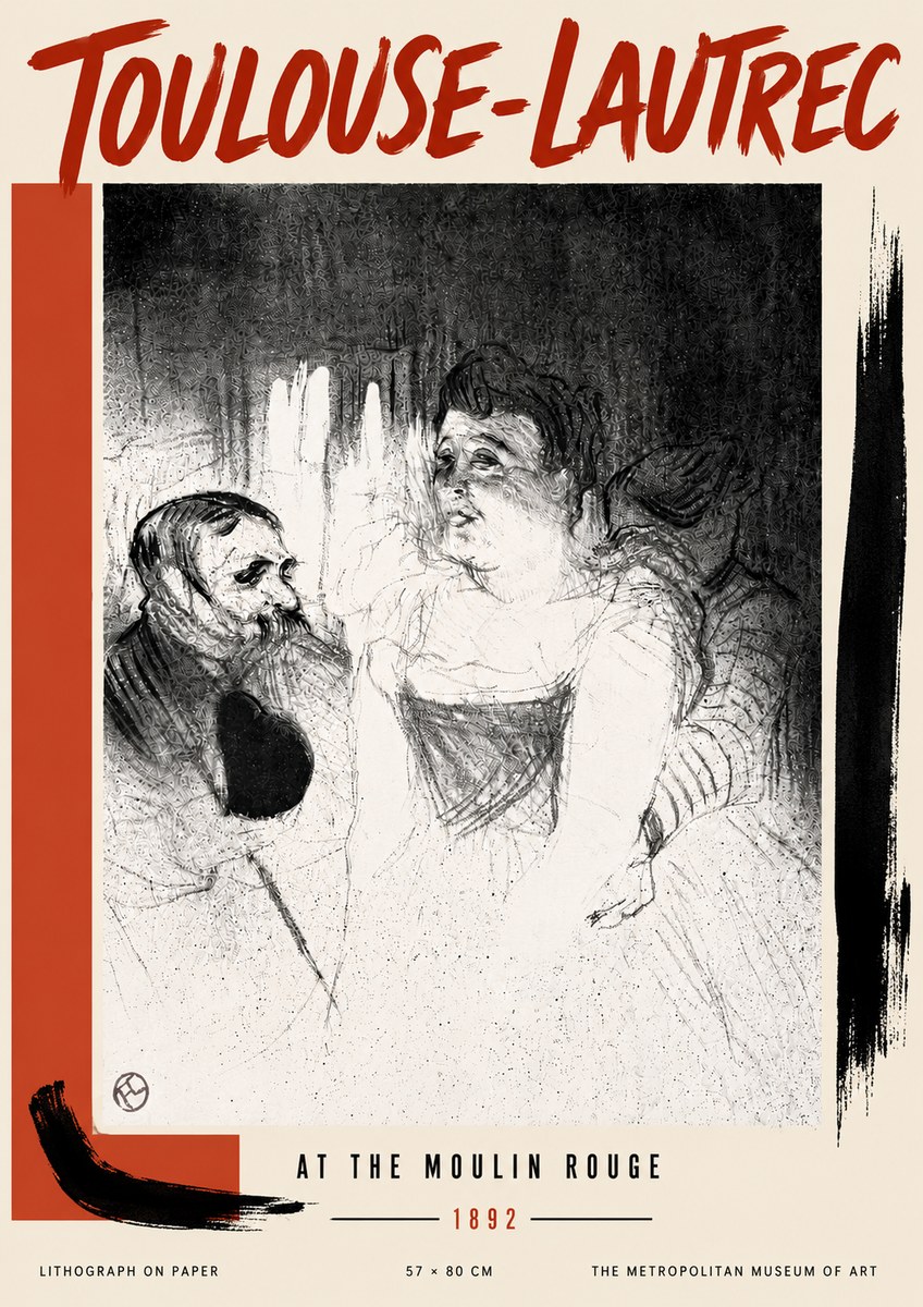 Toulouse-Lautrec At the Moulin Rouge XVII No6 - Plakát