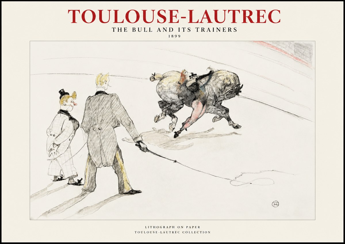 Toulouse-Lautrec The Bull and Its Trainers No1 - Plakát