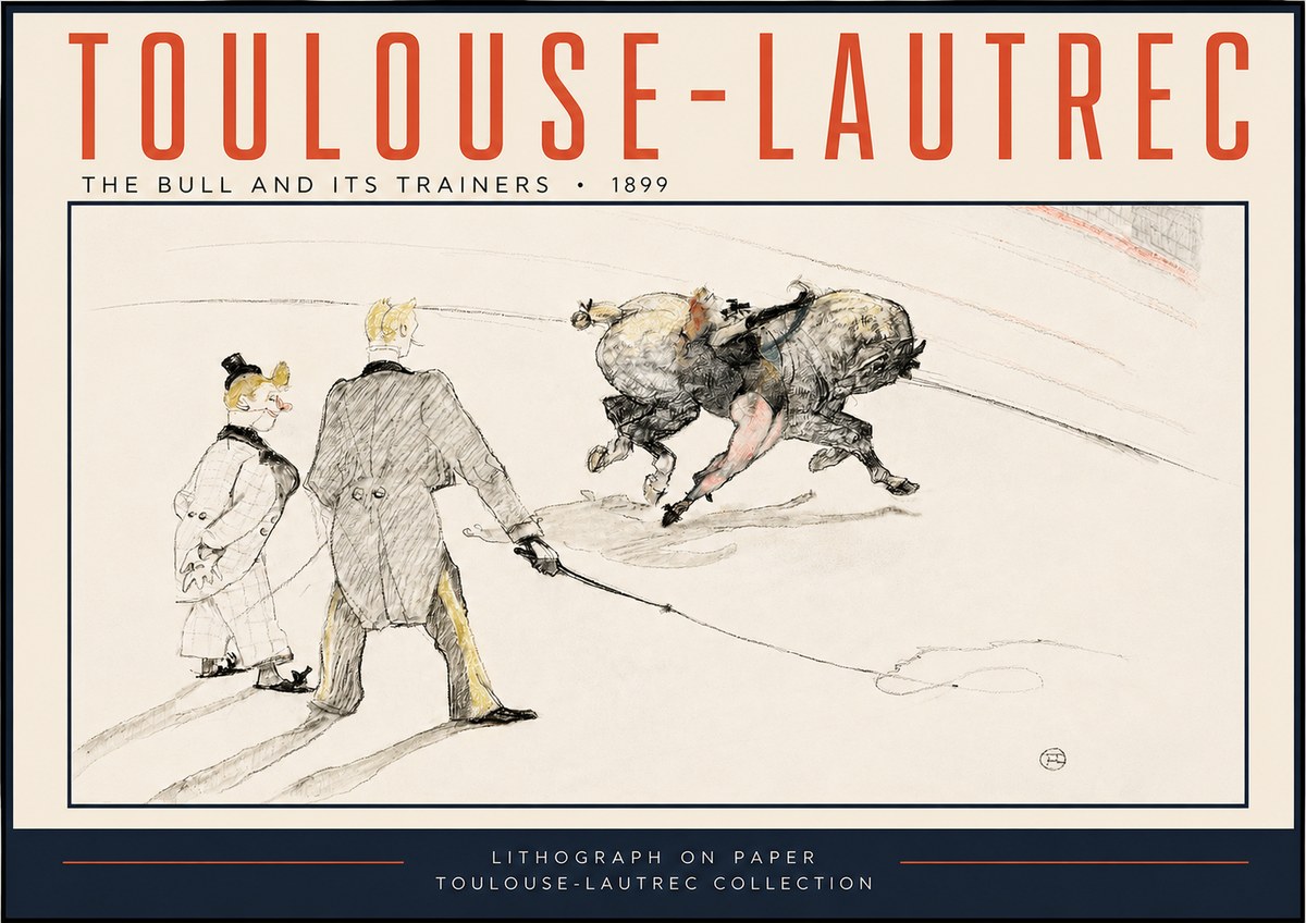 Toulouse-Lautrec The Bull and Its Trainers No3 - Plakát