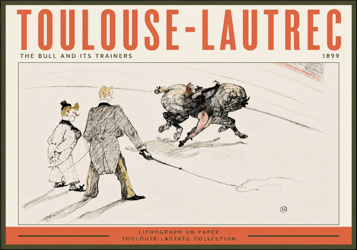 Toulouse-Lautrec The Bull and Its Trainers No5 - Plakát
