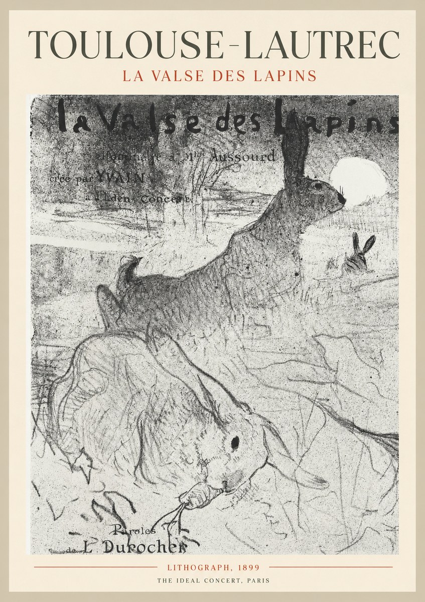 Toulouse-Lautrec La Valse Des Lapins No1 - Plakát