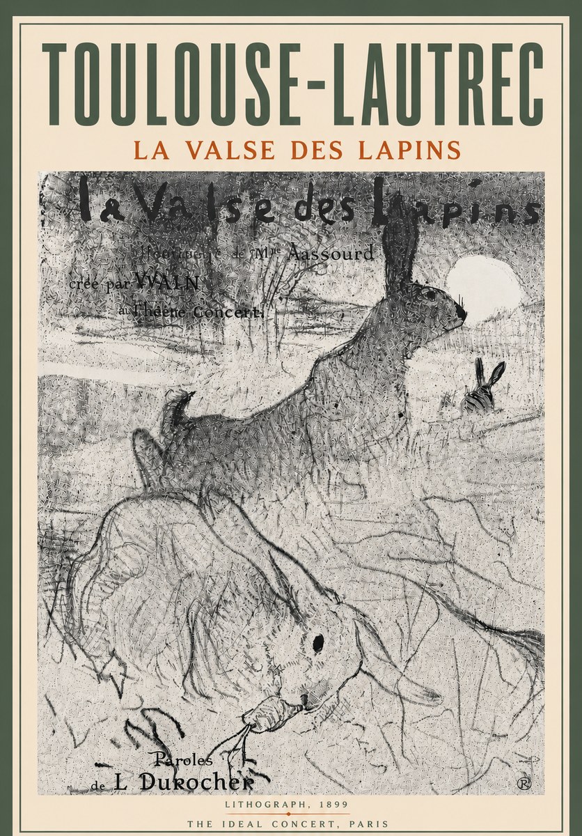 Toulouse-Lautrec La Valse Des Lapins No6 - Plakát
