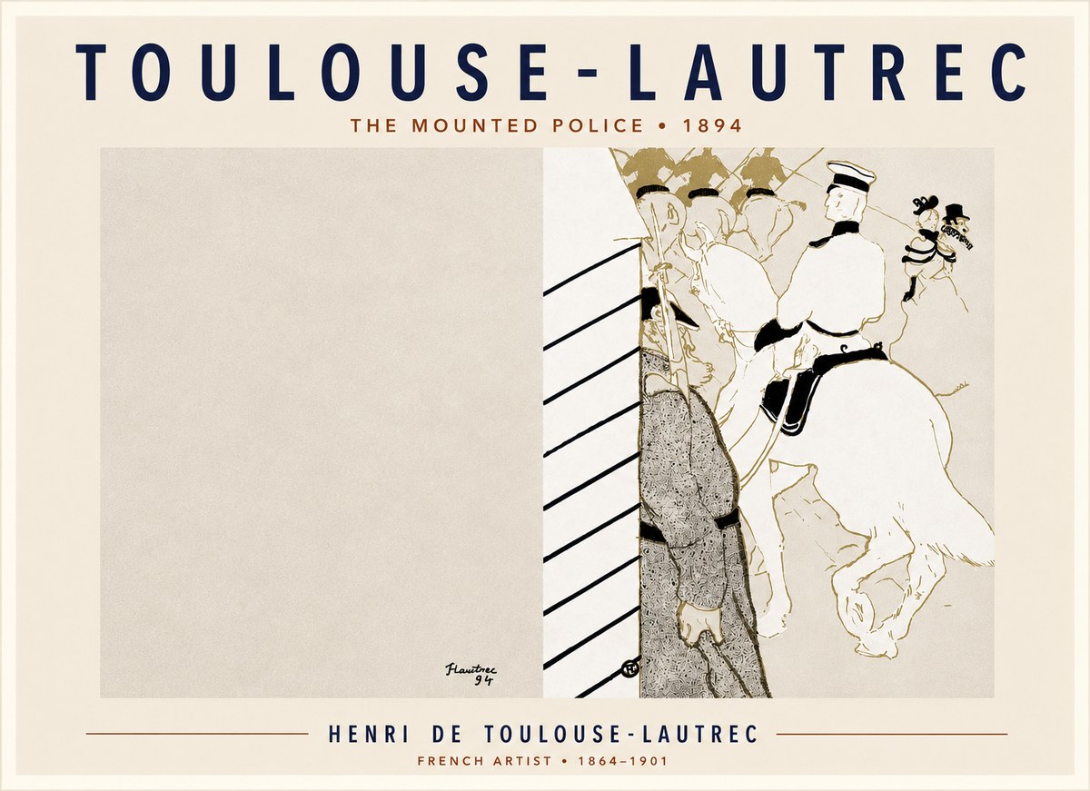 Toulouse-Lautrec The Mounted Police No5 - Plakát