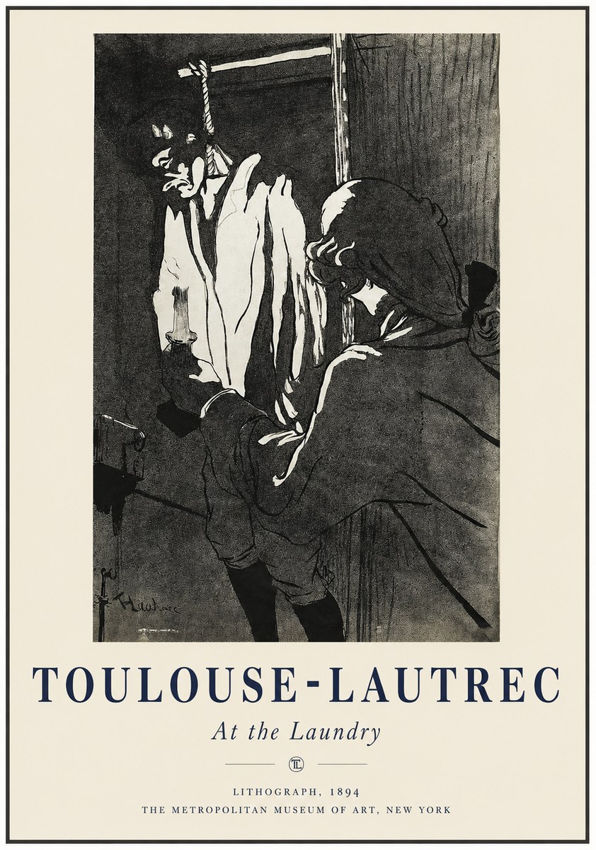 Toulouse-Lautrec At the Laundry No1 - Plakát