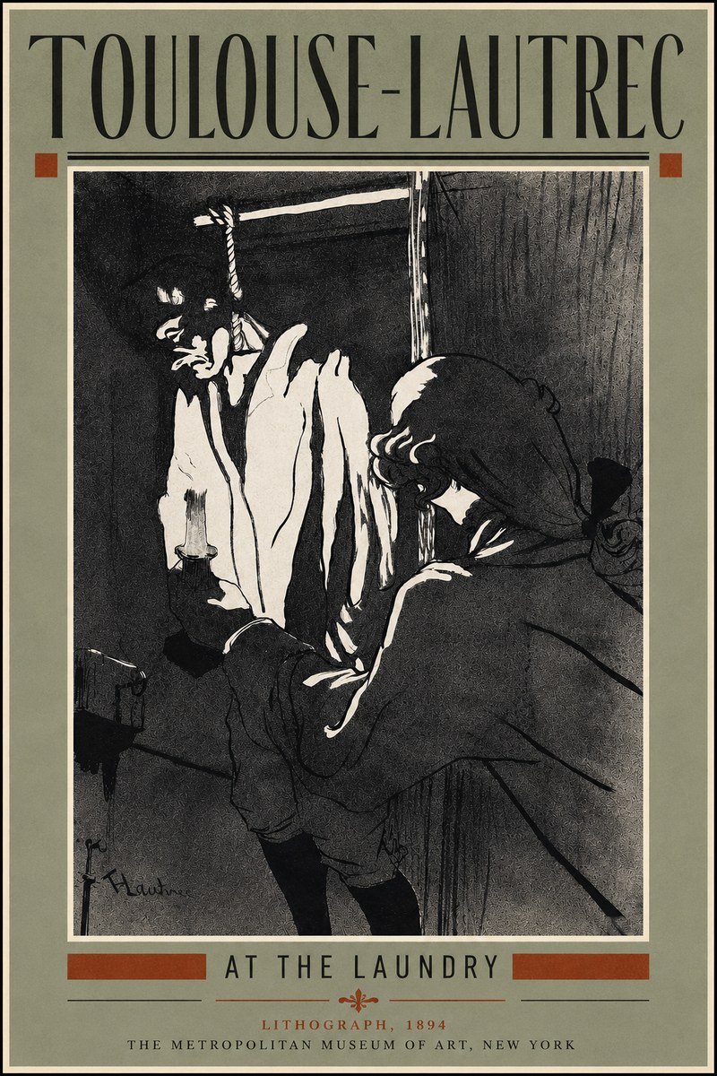 Toulouse-Lautrec At the Laundry No5 - Plakát