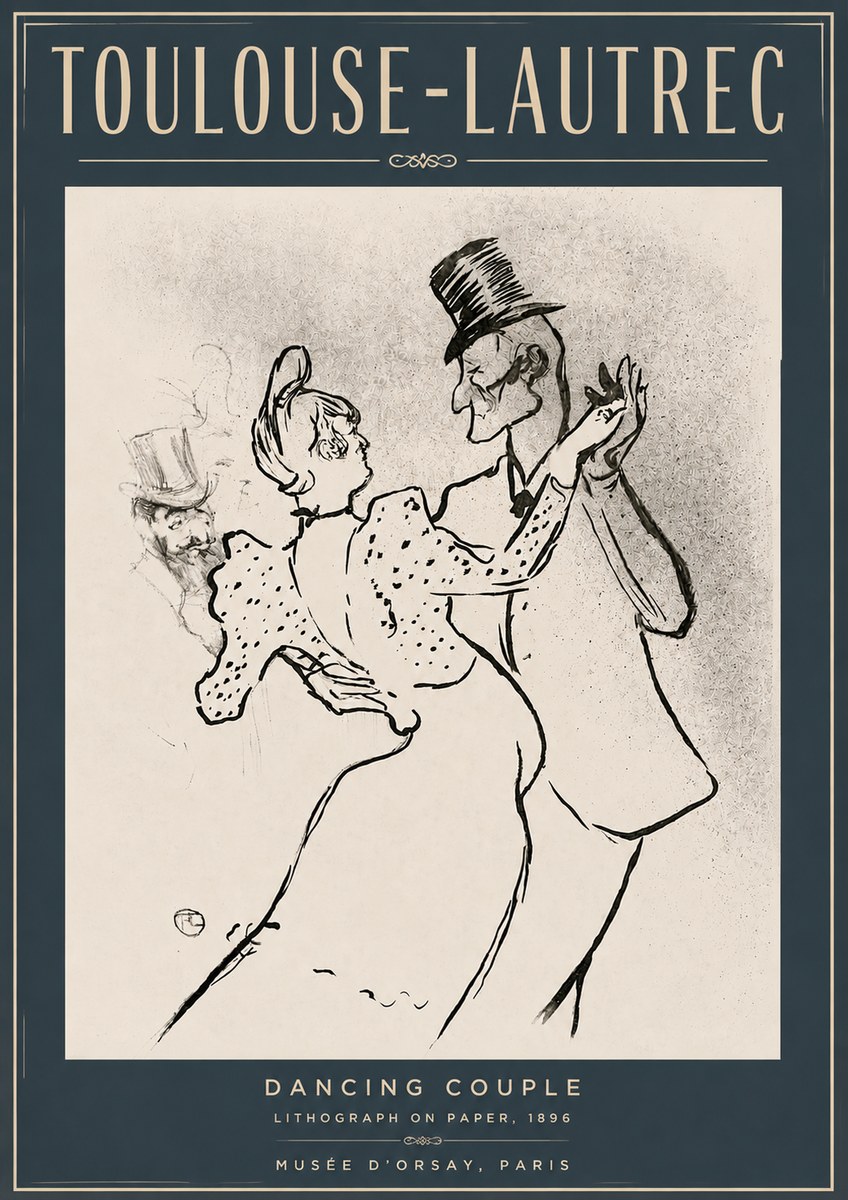 Toulouse-Lautrec Dancing Couple No4 - Plakát
