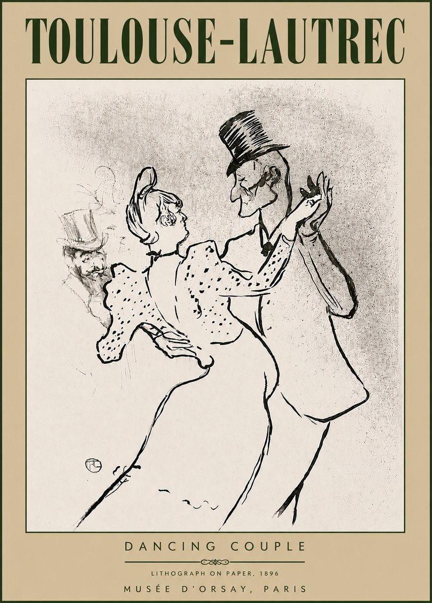 Toulouse-Lautrec Dancing Couple No6 - Plakát