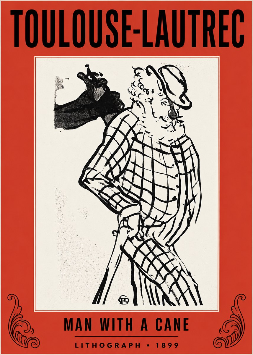 Toulouse-Lautrec Man with a Cane No2 - Plakát