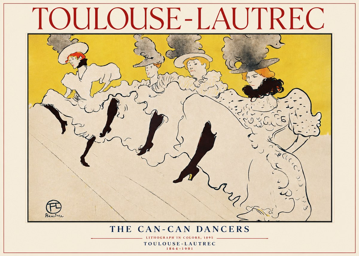 Toulouse-Lautrec The Can-can Dancers No3 - Plakát
