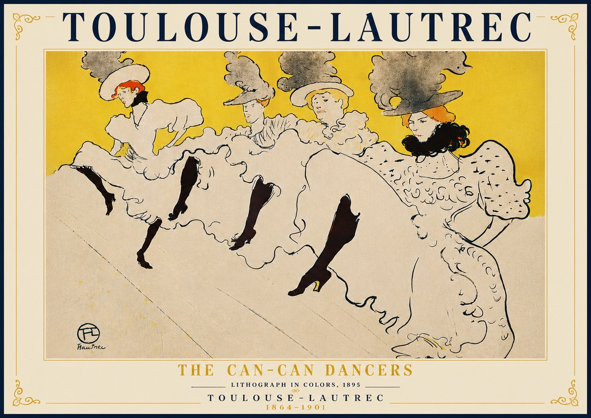 Toulouse-Lautrec The Can-can Dancers No6 - Plakát