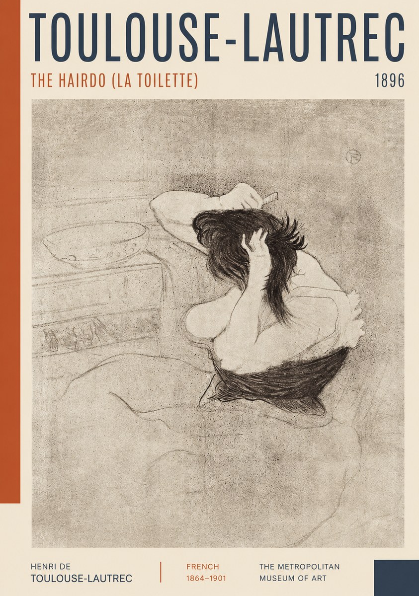 Toulouse-Lautrec The Hairdo (La Toilette) No2 - Plakát