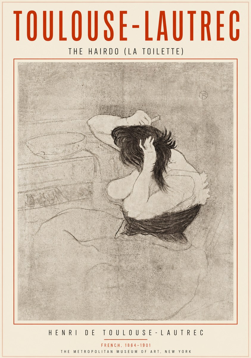 Toulouse-Lautrec The Hairdo (La Toilette) No3 - Plakát