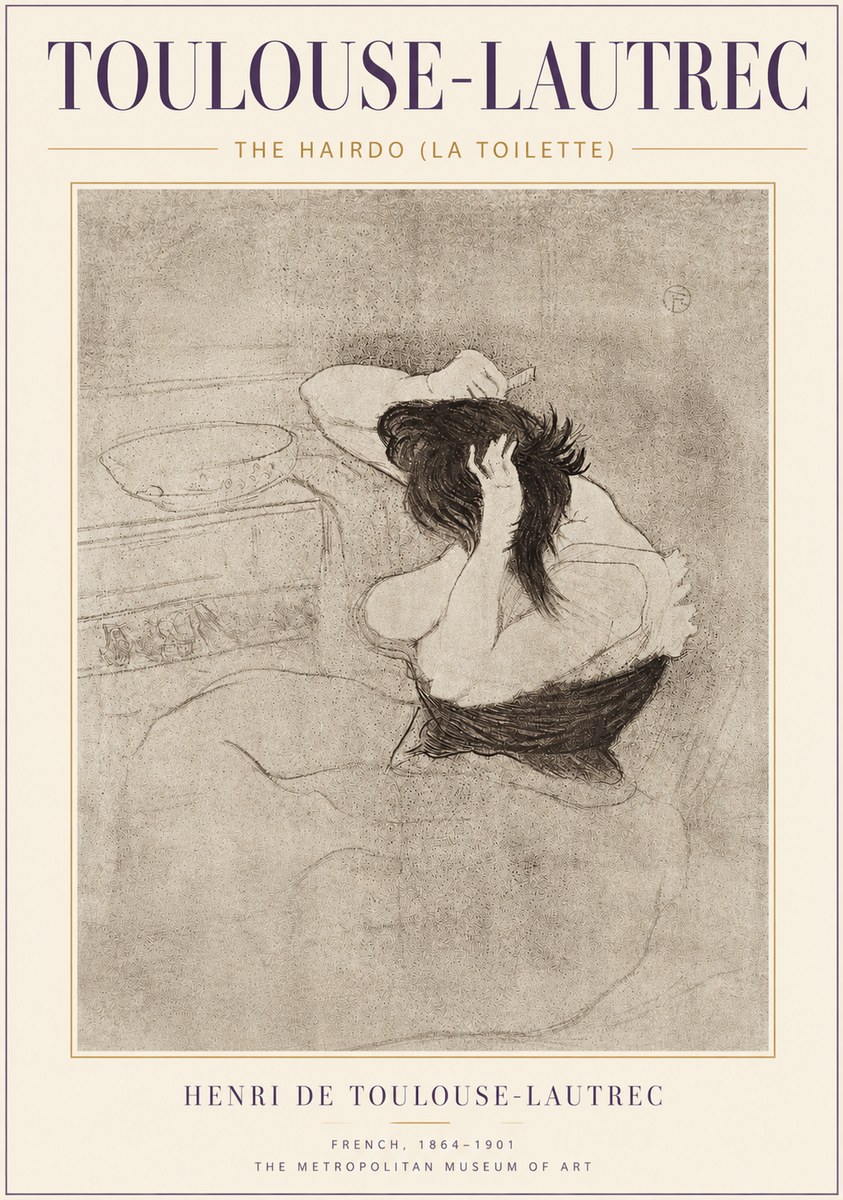 Toulouse-Lautrec The Hairdo (La Toilette) No4 - Plakát