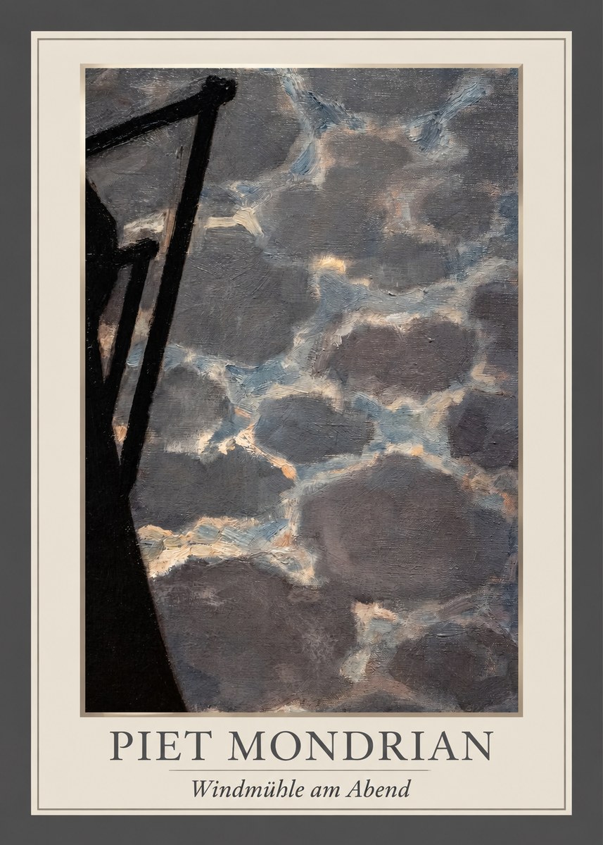 Piet Mondrian Windmühle Am Abend I No1 - Plakát