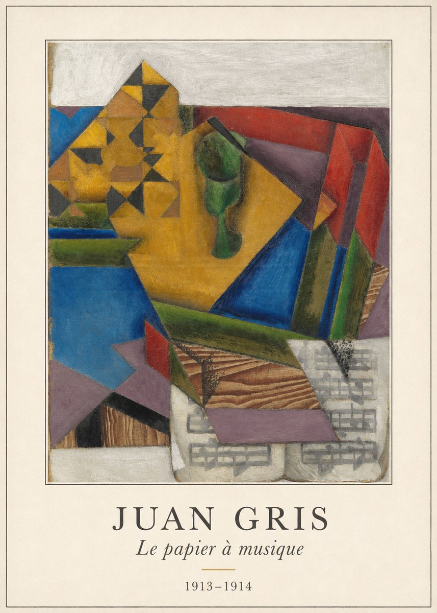Juan Gris Le Papier À Musique No4 - Plakát