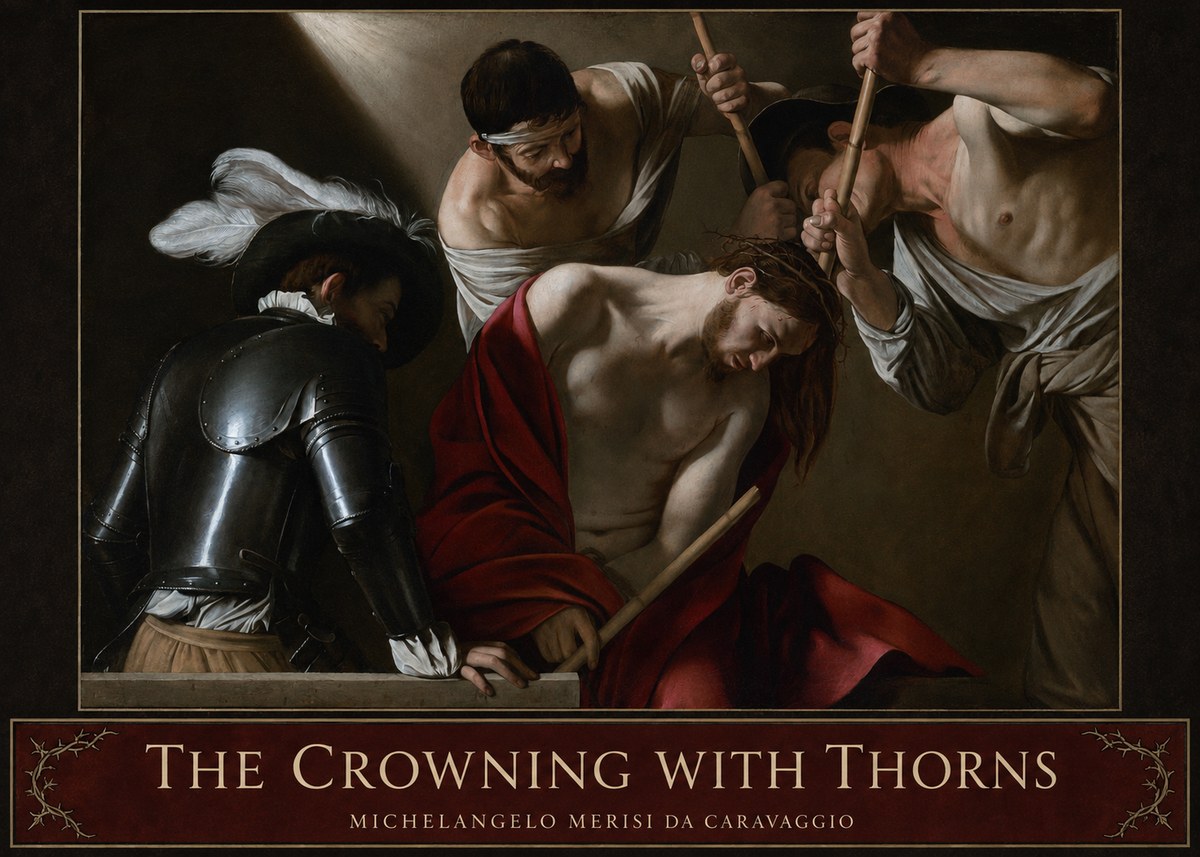 Michelangelo Merisi da Caravaggio The Crowning with Thorns I No4 - Plakát