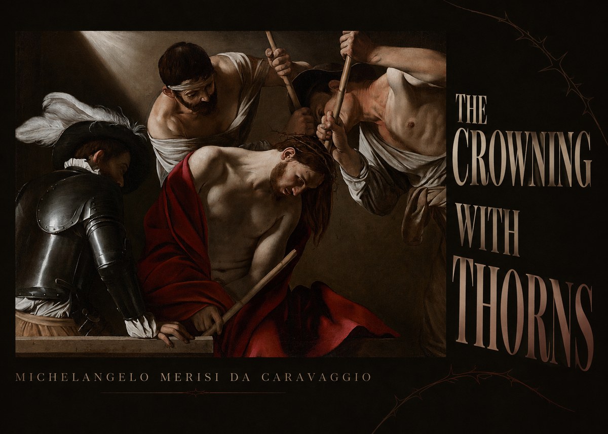 Michelangelo Merisi da Caravaggio The Crowning with Thorns I No5 - Plakát