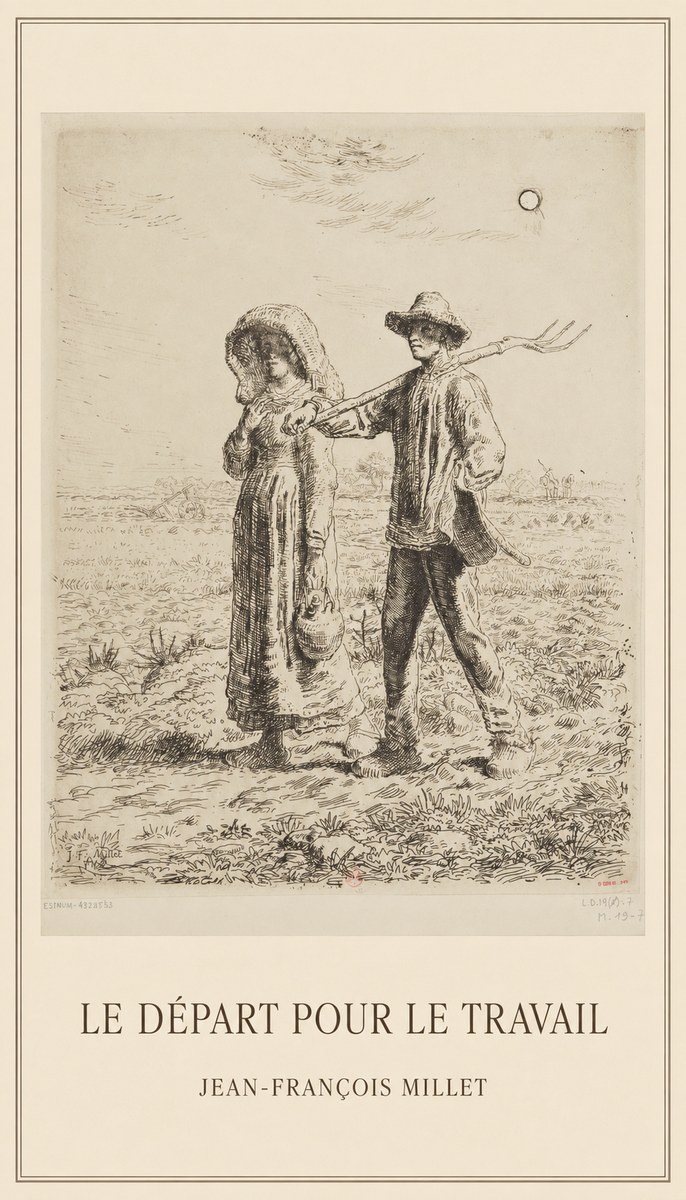 Jean-François Millet Le Départ Pour Le Travail II No1 - Plakát