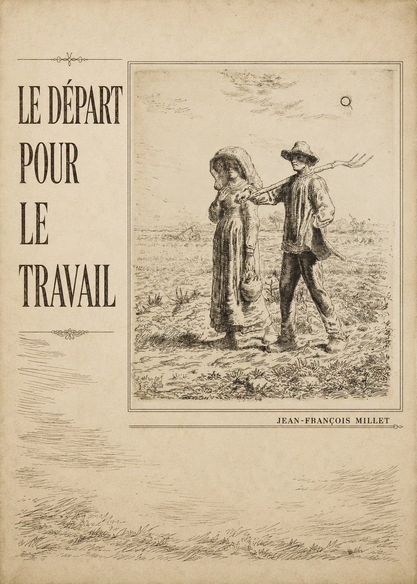 Jean-François Millet Le Départ Pour Le Travail II No3 - Plakát