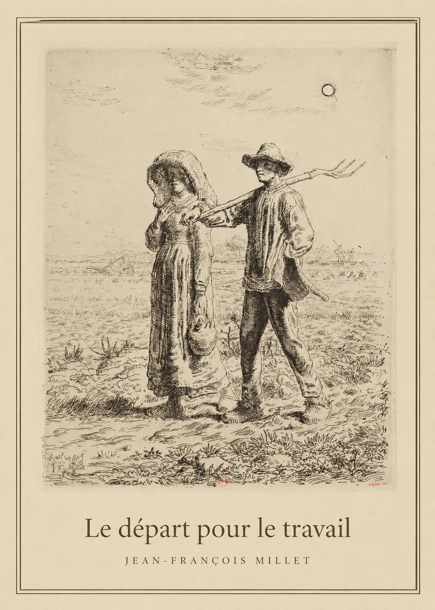 Jean-François Millet Le Départ Pour Le Travail II No4 - Plakát