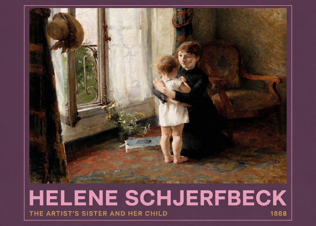 Helene Schjerfbeck The Artist's Sister and Her Child No2 - Plakát