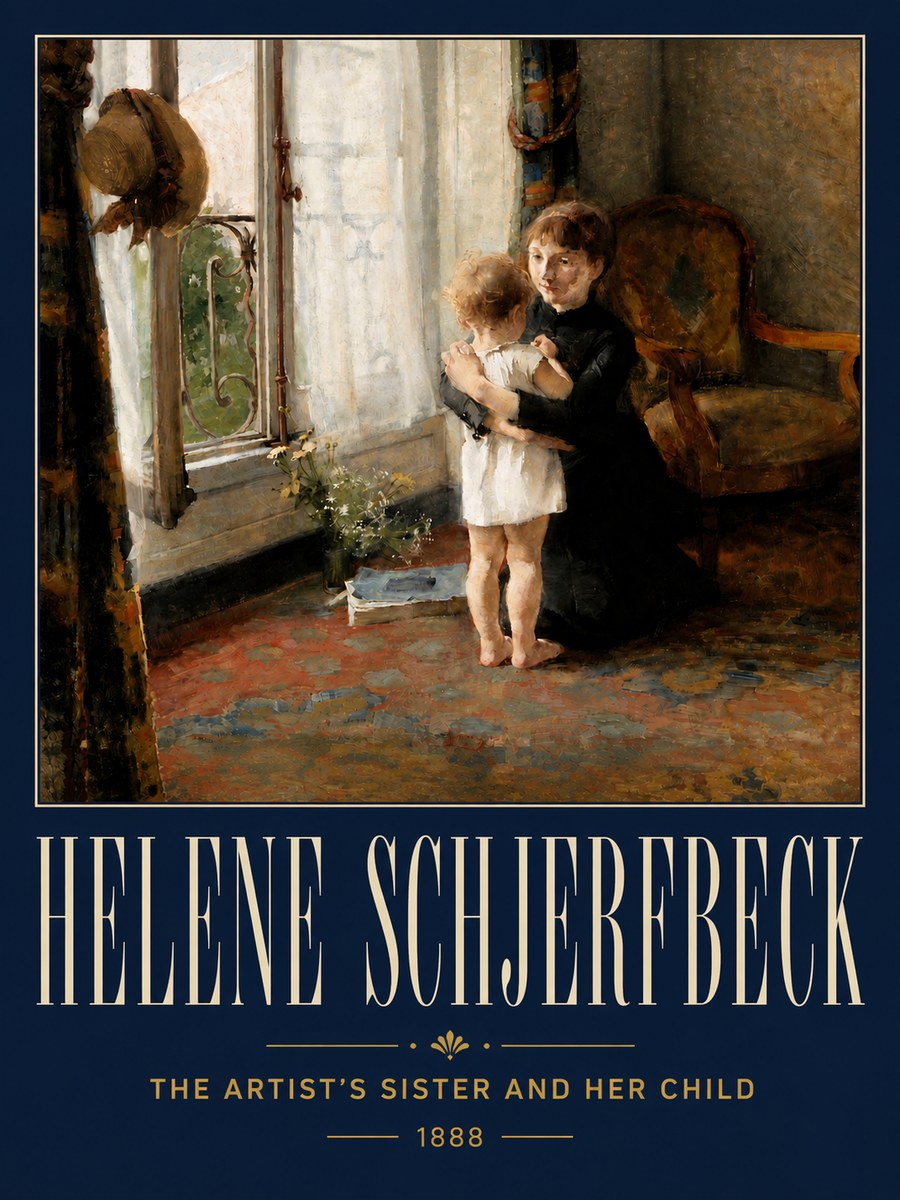 Helene Schjerfbeck The Artist's Sister and Her Child No5 - Plakát
