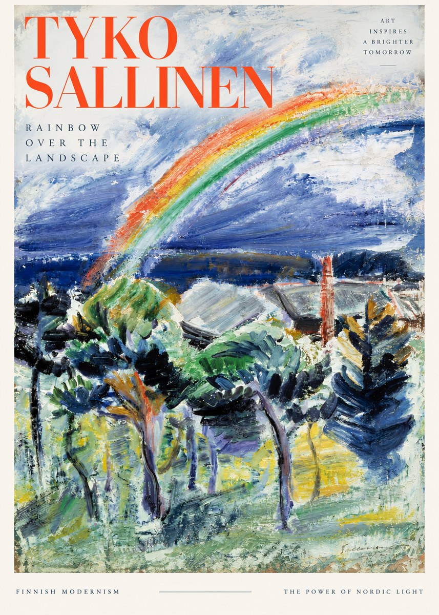 Tyko Sallinen Rainbow over the Landscape No3 - Plakát