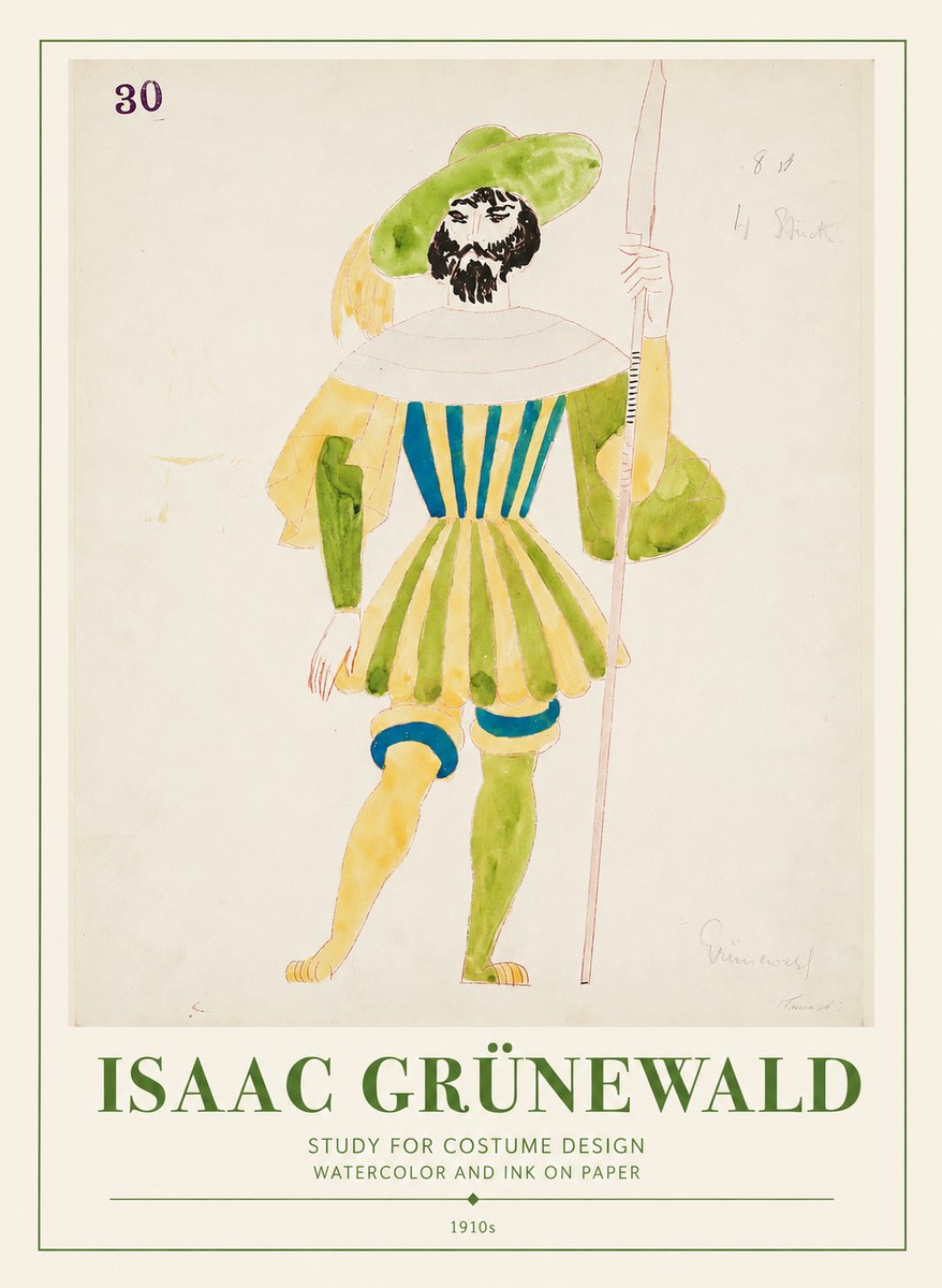 Isaac Grünewald Study for Costume Design No1 - Plakát