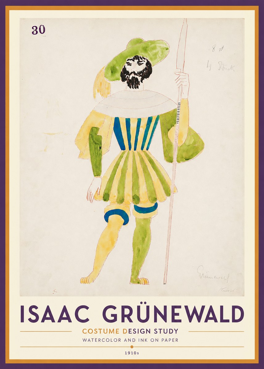 Isaac Grünewald Study for Costume Design No2 - Plakát