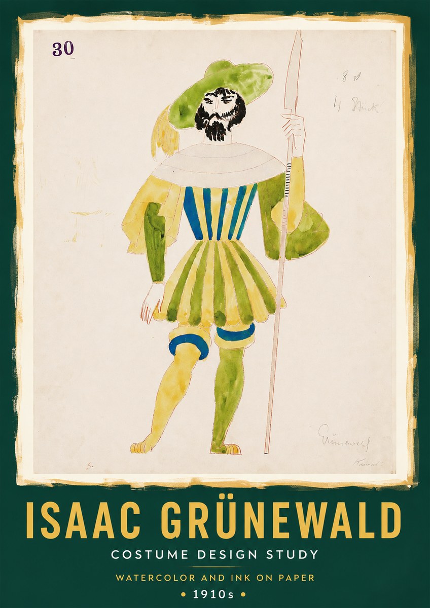 Isaac Grünewald Study for Costume Design No3 - Plakát