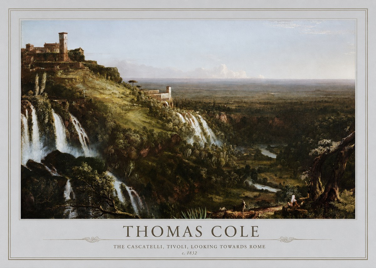 Thomas Cole The Cascatelli, Tivoli, Looking Towards Rome No6 - Plakát