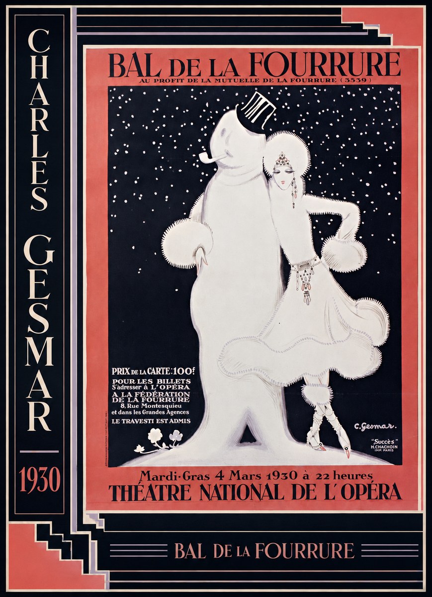 Charles Gesmar Bal De La Fourrure I No2 - Plakát
