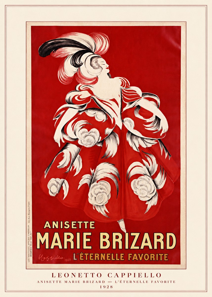 Leonetto Cappiello Ansette Marie Brizard - L'éternelle Favorite No3 - Plakát