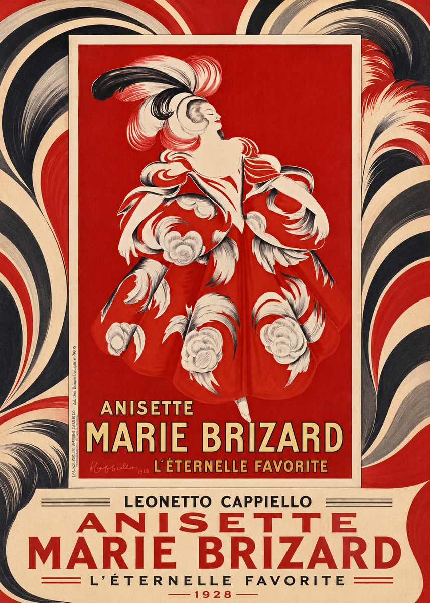 Leonetto Cappiello Ansette Marie Brizard - L'éternelle Favorite No4 - Plakát