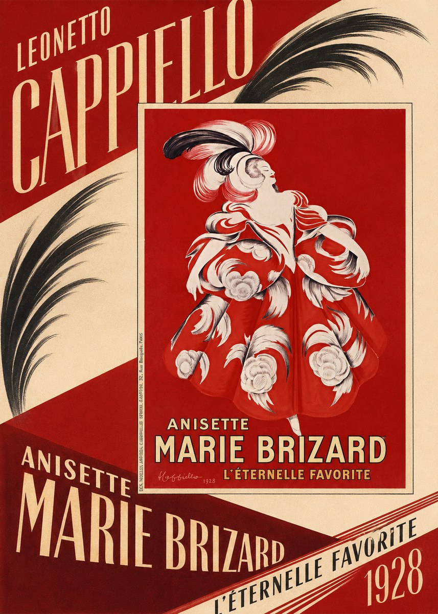 Leonetto Cappiello Ansette Marie Brizard - L'éternelle Favorite No5 - Plakát