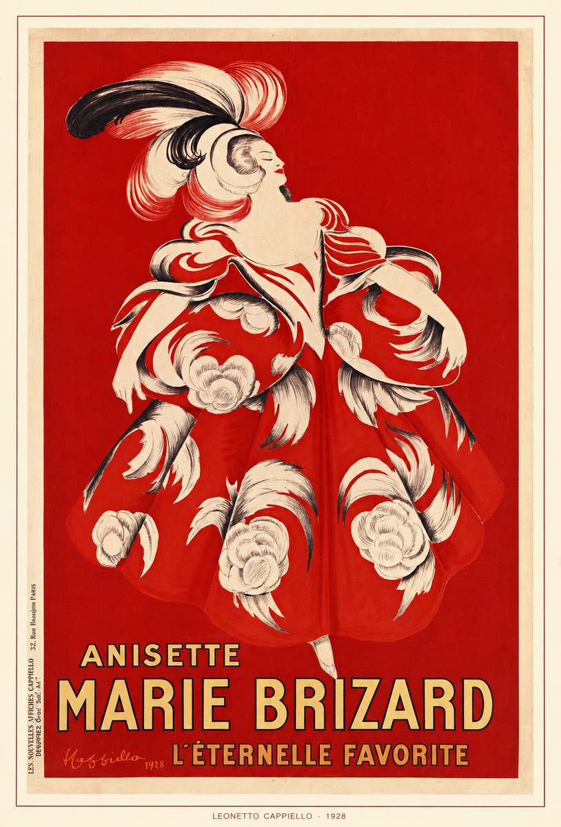 Leonetto Cappiello Ansette Marie Brizard - L'éternelle Favorite No6 - Plakát