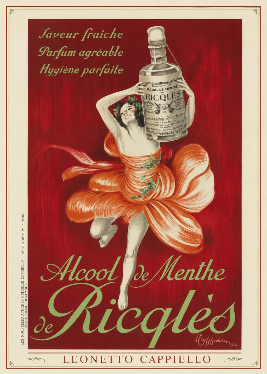Leonetto Cappiello Alcool De Menthe De Ricqlès I No1 - Plakát