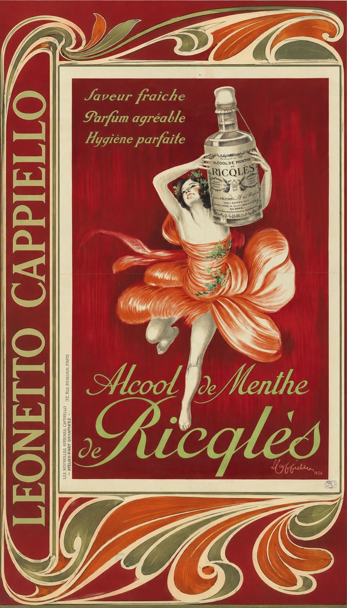 Leonetto Cappiello Alcool De Menthe De Ricqlès I No2 - Plakát