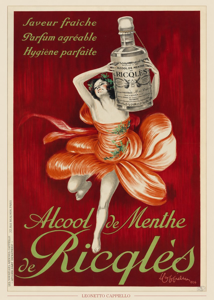 Leonetto Cappiello Alcool De Menthe De Ricqlès I No6 - Plakát