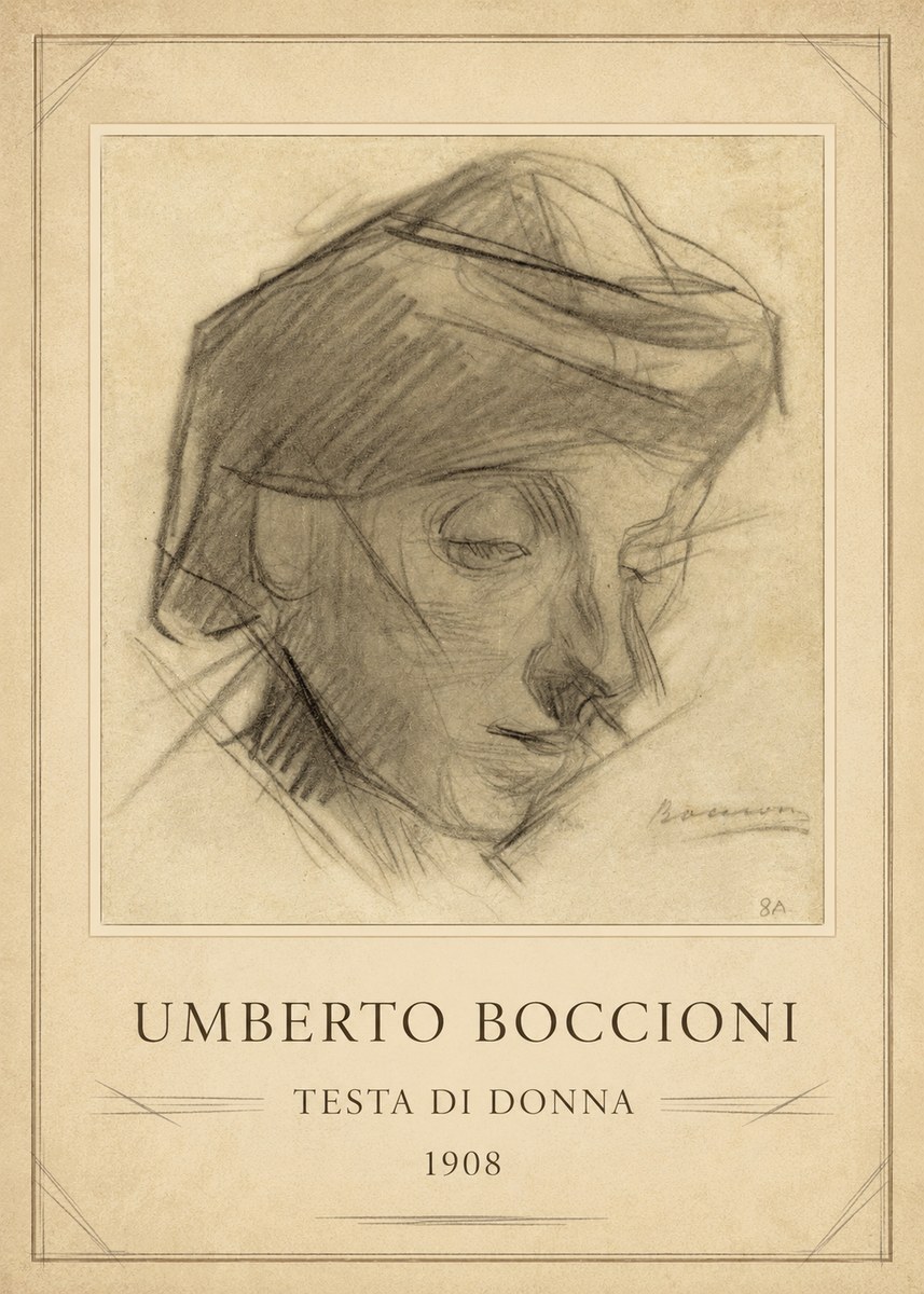 Umberto Boccioni Testa Di Donna No1 - Plakát
